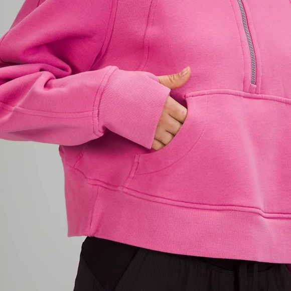 Lululemon PINK BLOSSOM M/L Scuba Oversized Half-Zip Hoodie - Picture 3 of 7